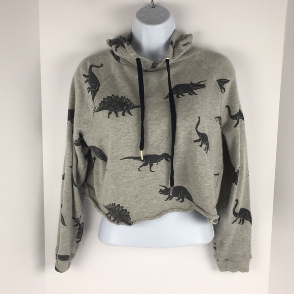 dinosaur crop hoodie